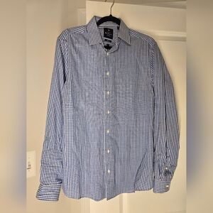 Ben Sherman Men's Long Sleeve Button Up Blue Checkered